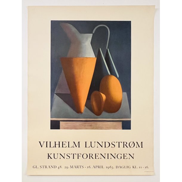 Original Plakat - Vilhelm Lundstrm, Kunstforeningen 1963