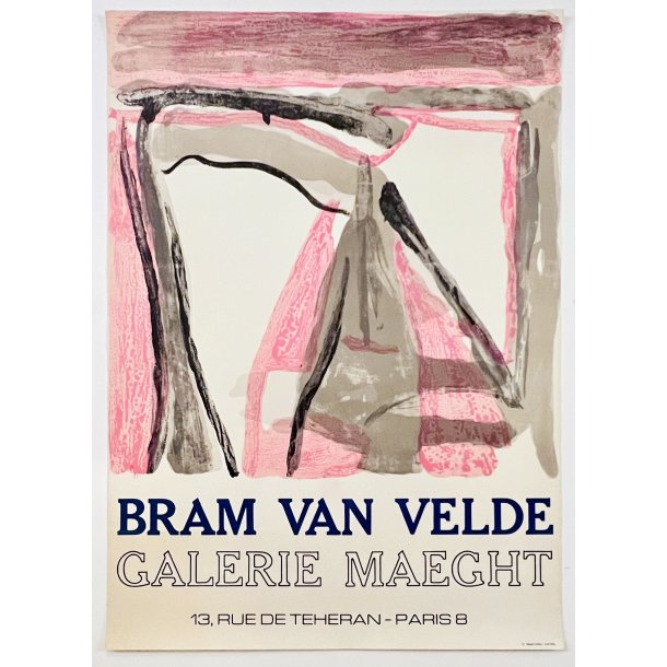 Original vintage plakat - Bram van Velde  Galerie Maeght - Paris (ca 1970)