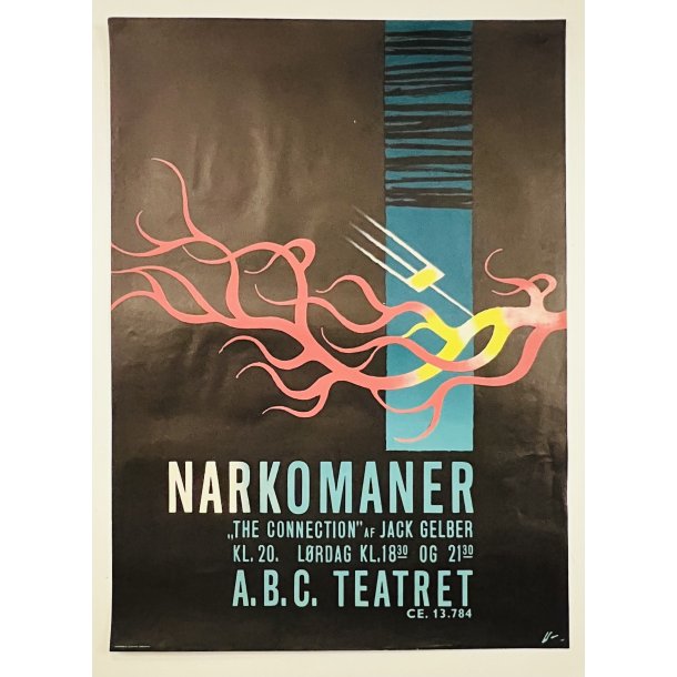 Original Plakat - Narkomaner - A.B.C. Teatret 1965