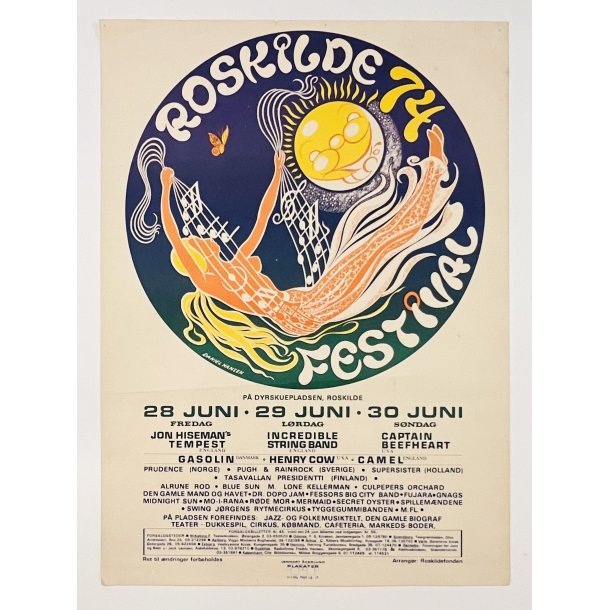 Original Plakat - Roskilde Festival 1974