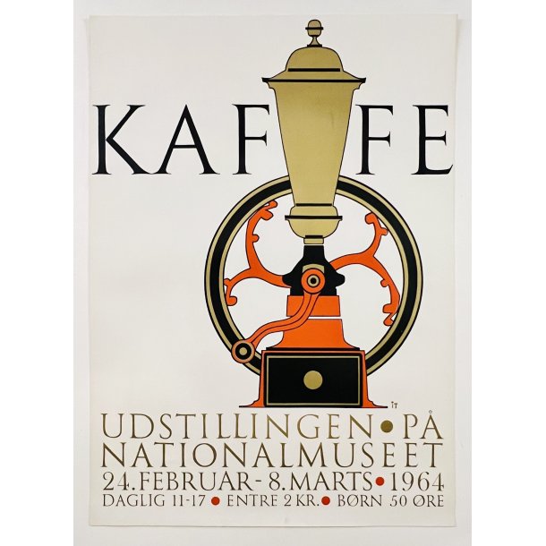 Original Plakat - Kaffe Udstillingen P Nationalmuseet 1964