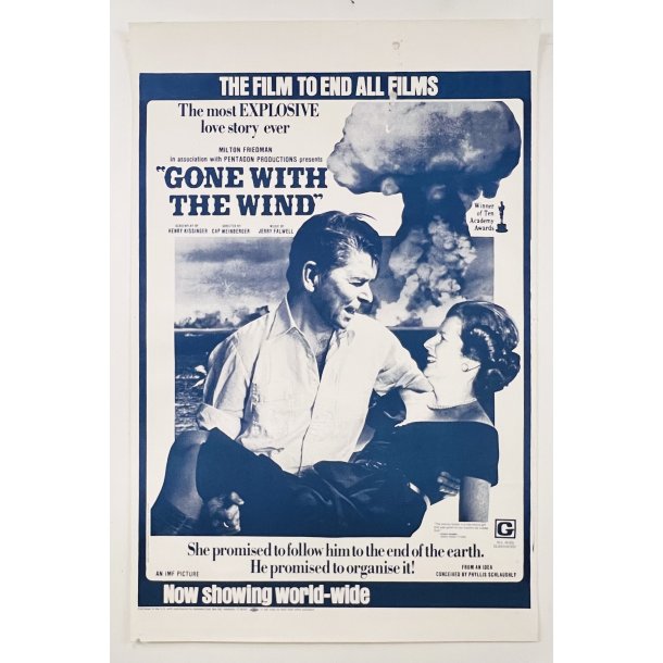 Original Plakat - Politisk "Gone With The Wind" Poster, Med Ronald Reagan Og Magaret Thatcher