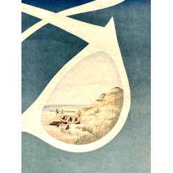 Original Vintage Plakat - Ferie Ved Havet - Bo I Hj�rring - Verner Hancke 1948