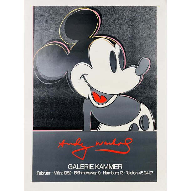 Original Plakat - Andy Warhol, Mickey Mouse - Galerie Kammer 1982