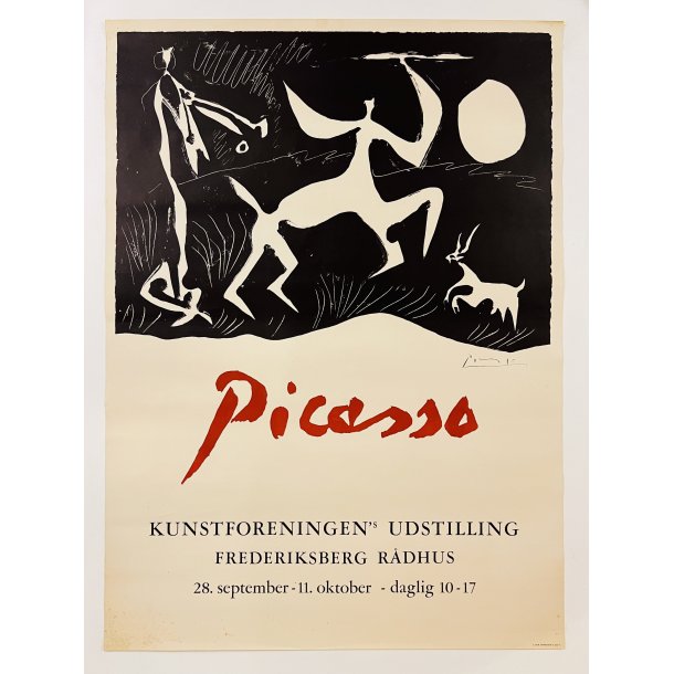 Original Plakat - Picasso, Kunstforeningens Udstilling Frederiksberg Rdhus