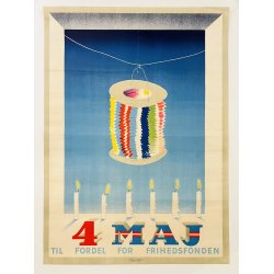 Original Plakat - 4 Maj, Til Fordel For Frihedsfonden 1946