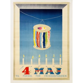 Original Plakat - 4 Maj, Til Fordel For Frihedsfonden 1946