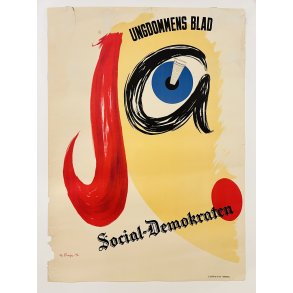 Original Plakat - Ungdommens Blad, Social-Demokraten 1946