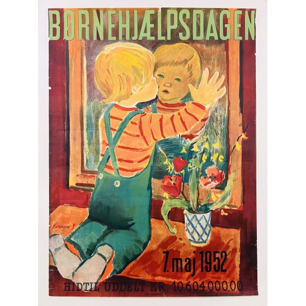 Original Plakat - Brnehjlpsdagen 1952