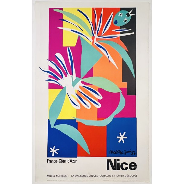 Original Plakat - Nice France Cote DAzur Danseuse Creole 1965, Henri Matisse