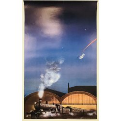 3 Originale Plakater - DSB, Kbenhavns Hovedbanegrds 75 rs Jubilum 1986, Bo Benfils