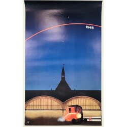3 Originale Plakater - DSB, Kbenhavns Hovedbanegrds 75 rs Jubilum 1986, Bo Benfils