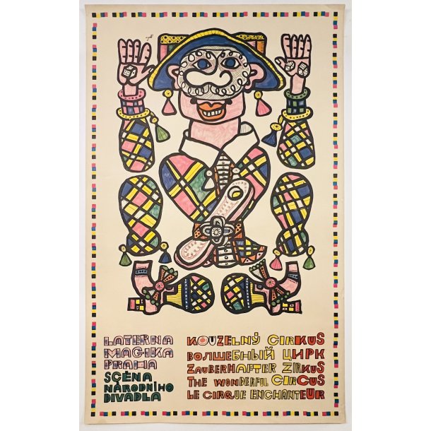 Original Plakat - Polsk Cirkusplakat - Laterna Magika Praha, Kouzelny Cirkus