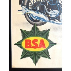 Original Vintage Plakat - B.S.A. Motorcykel &amp; Danish Butter - Original reklameplakat 1936