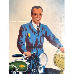 Original Vintage Plakat - B.S.A. Motorcykel &amp; Danish Butter - Original reklameplakat 1936