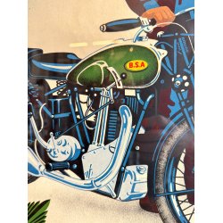 Original Vintage Plakat - B.S.A. Motorcykel &amp; Danish Butter - Original reklameplakat 1936