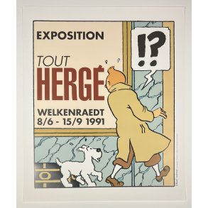 Original Tintin udstillings plakat 