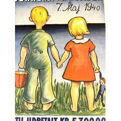 Original Vintage Plakat - B�rnehj�lpsdagen - Morten Jensenius 1940
