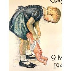 Original Vintage Plakat - B�rnehj�lpsdagen - Jane Muus 1944 