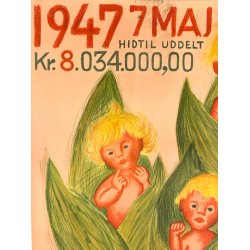 Original Vintage Plakat - B�rnehj�lpsdagen - Gerda Nystad 1947