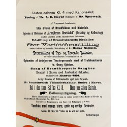 Original Plakat - Brandfolkenes Fest Paa Wodrofflund 1900
