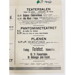 Original Plakat - Tivoli, med dagsprogram onsdag den 4. August 1915