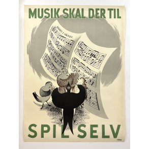 Original Vintage Plakat - Spil Selv - Musik Skal Der Til - Frank J�rgensen 1944