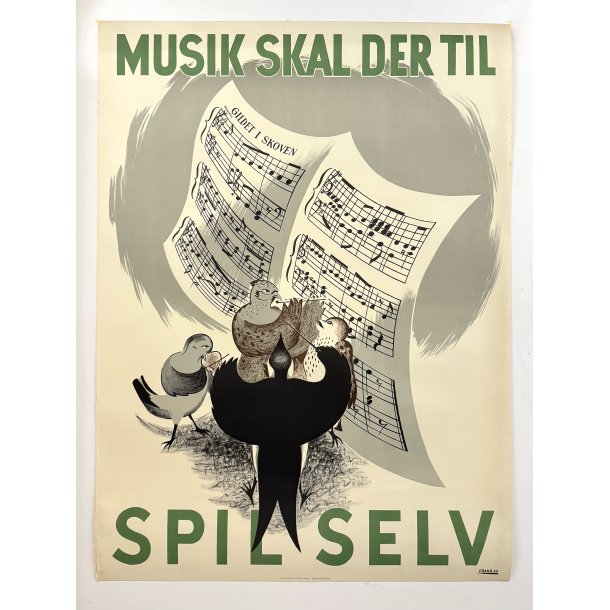 Original Vintage Plakat - Spil Selv - Musik Skal Der Til - Frank J�rgensen 1944