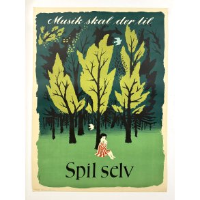Original Vintage Plakat - Spil Selv - Musik Skal Der Til - Paul H�yrup 1948