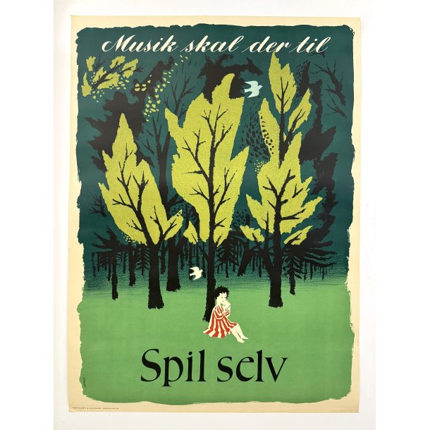 Original Vintage Plakat - Spil Selv - Musik Skal Der Til - Paul H�yrup 1948