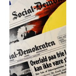 Original Plakat - Den Ny Tid Bryder frem Gennem Social-Demokraten 1946