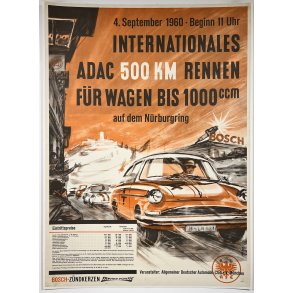 Original Nrburgring 1960 Racing Plakat