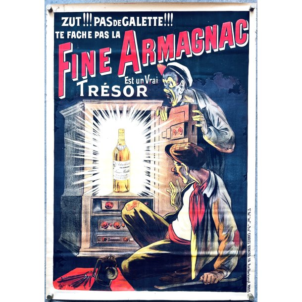 Original Vintage Plakat - Fine Armagnac - Eug�ne Og� Ca. 1910