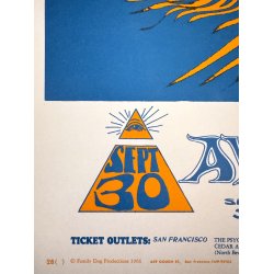 Original Vintage Koncertplakat - 13th Floor Elevators / Quicksilver Messenger Service - Avalon Ballroom - ca. 1966