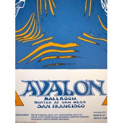 Original Vintage Koncertplakat - 13th Floor Elevators / Quicksilver Messenger Service - Avalon Ballroom - ca. 1966