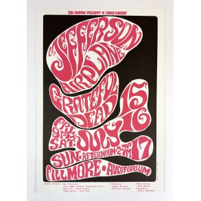 Original Vintage Koncertplakat - Jefferson Airplane - Grateful Dead - Fillmore Auditorium 1966
