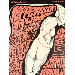 Original Vintage Koncertplakat - Jefferson Airplane - Grateful Dead - Fillmore Auditorium 1966