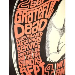 Original Vintage Koncertplakat - Jefferson Airplane - Grateful Dead - Fillmore Auditorium 1966