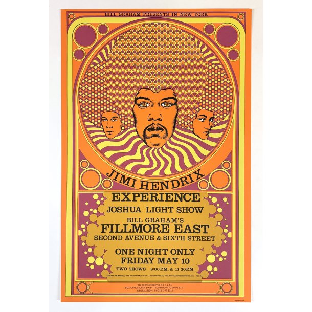 Retro Vintage Plakat - Jimi Hendrix Experience - Fillmore East - Reproduktion 2006
