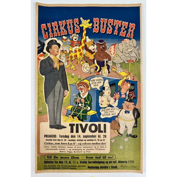 Original Plakat - Cirkus Buster i Tivoli