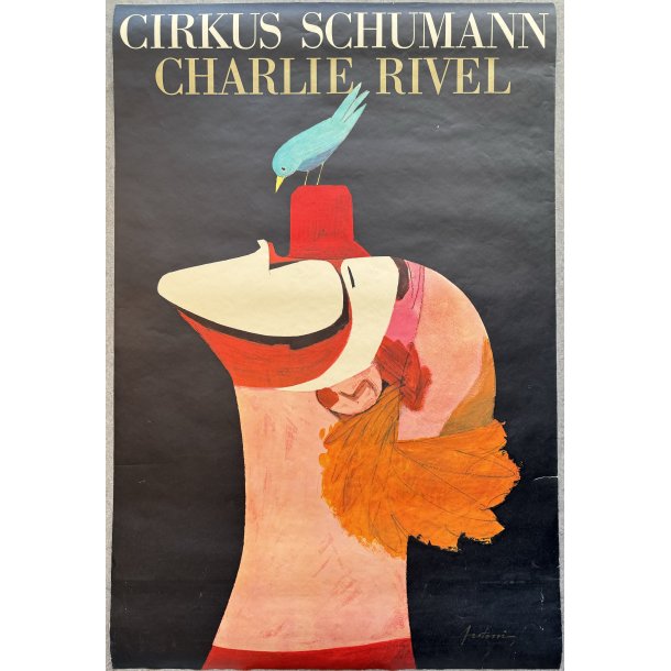 Original Plakat - Cirkus Schumann, Charlie Rivel - Ib Antoni 1967