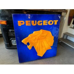 Stort Originalt Peugeot Lysskilt Fra 1970'erne