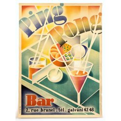 Original Vintage Plakat - Ping Pong Bar, Paris - Ca. 1960