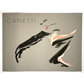 Original Vintage Plakat - Canetti - Fransk Modekunst Fra 1980'erne