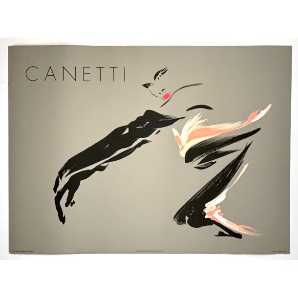 Original Vintage Plakat - Canetti - Fransk Modekunst Fra 1980'erne