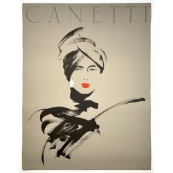 Original Vintage Plakat - Canetti - Kvindeportr�t - 1980'erne