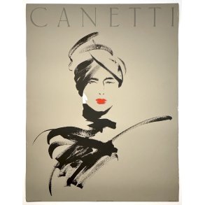 Original Vintage Plakat - Canetti - Kvindeportr�t - 1980'erne