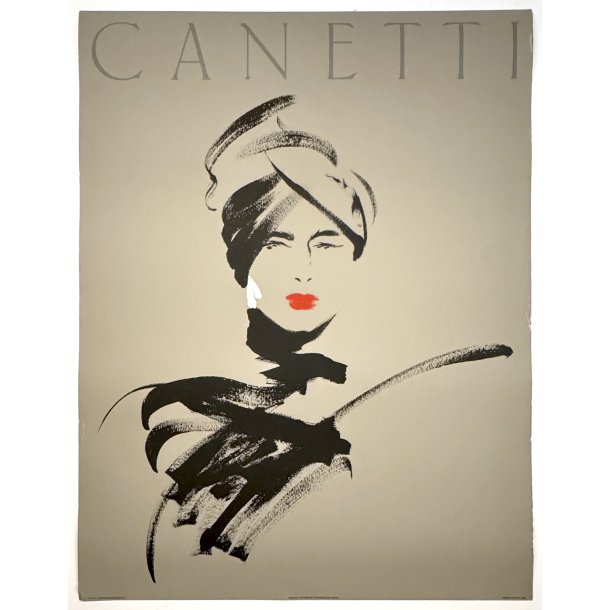 Original Vintage Plakat - Canetti - Kvindeportr�t - 1980'erne