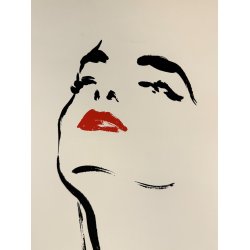 Original Vintage Plakat - Red Lips - Michel Canetti 1980'erne