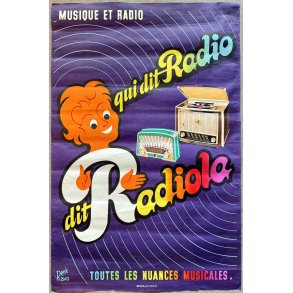 Original Vintage Plakat - Qui Dit Radio Dit Radiola - Ren� Ravo Ca. 1950'erne